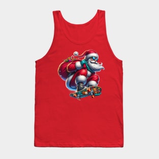 Skateboarder Santa Tank Top